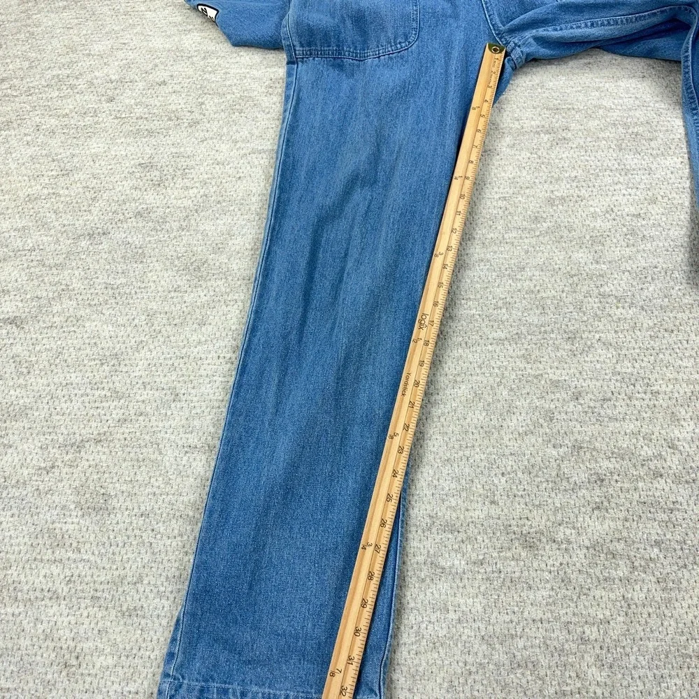 Harley Davidson Denim Bib Coverall Jumpsuit Women Large Blue Embroidered Y2K - Picture 14 of 16